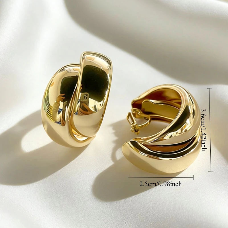 Crisscross Clip-On Hoop Earrings