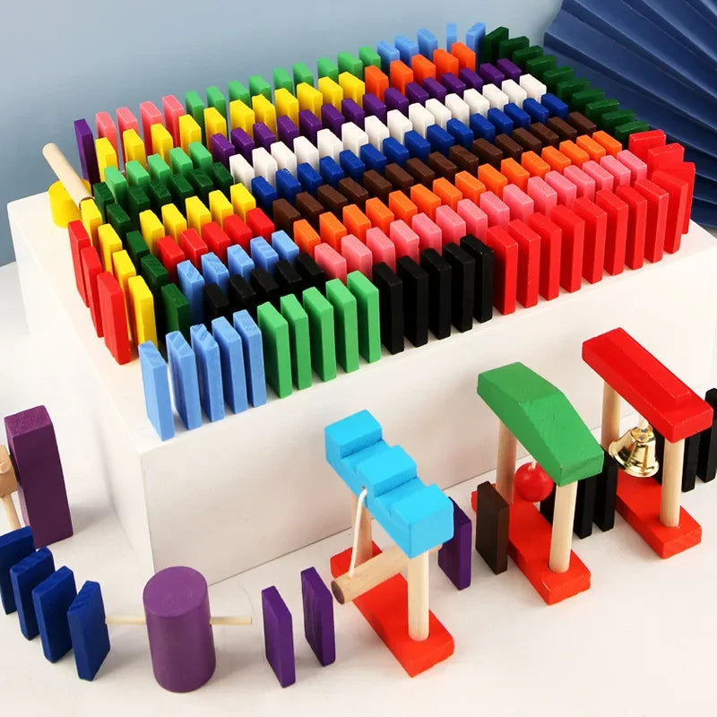Rainbow Wooden Domino Blocks