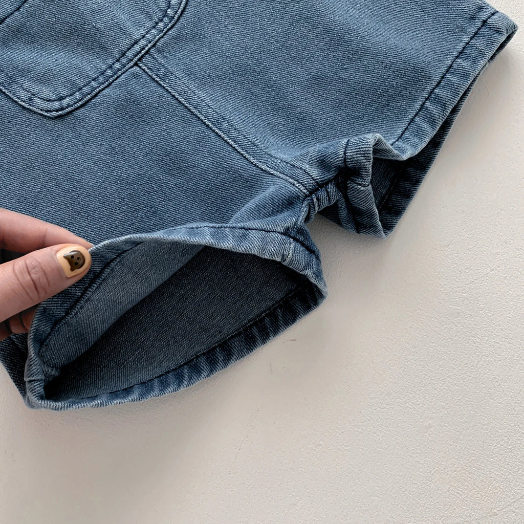 Baby T-Shirt & Denim-Style Dungaree Set