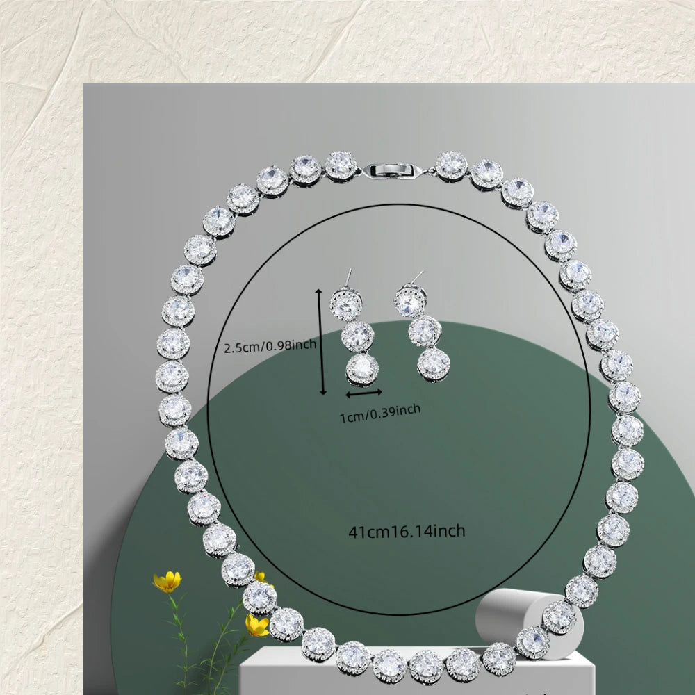 Cubic Zirconia Necklace & Earring Set