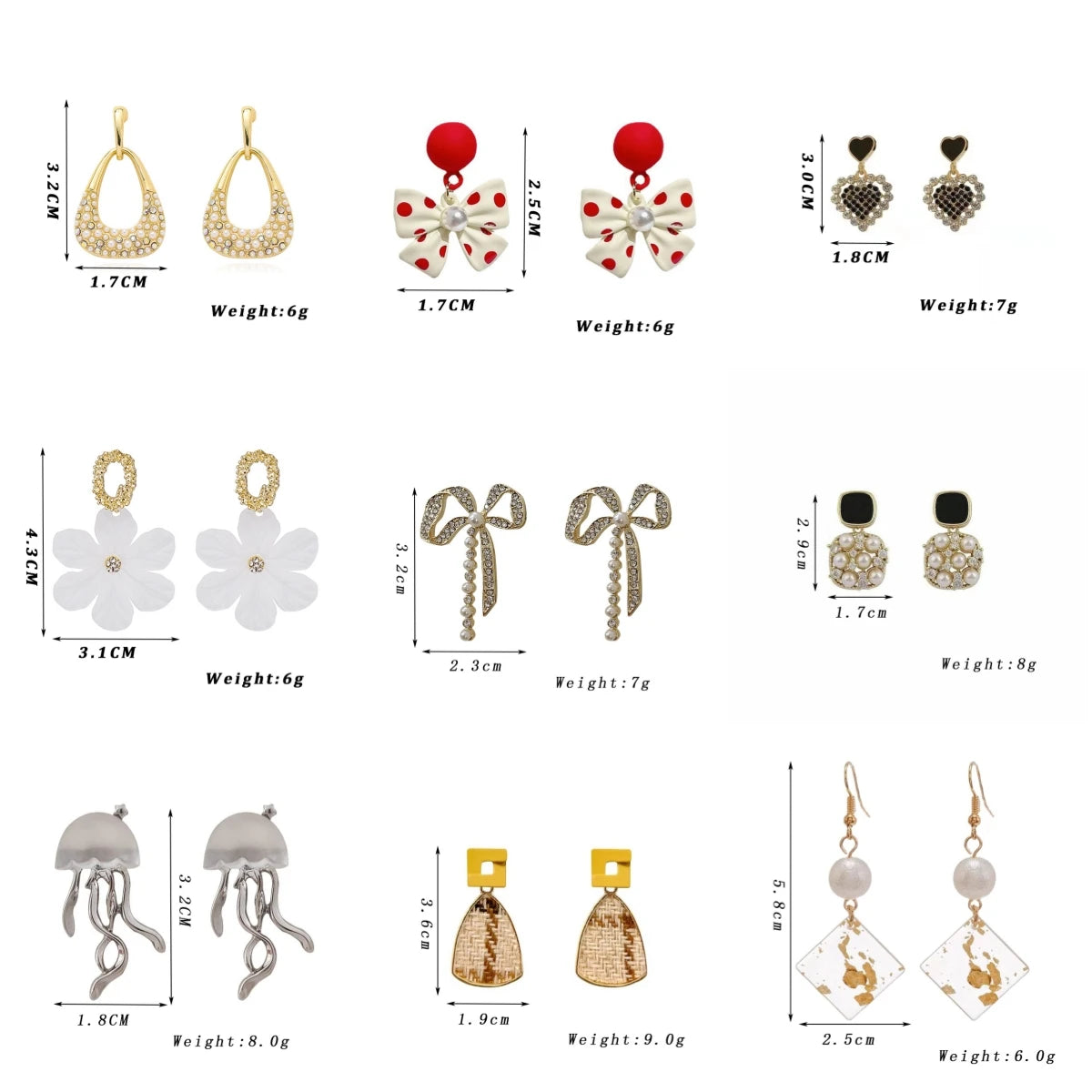 Decorative Pearl-Style Drop Earrings