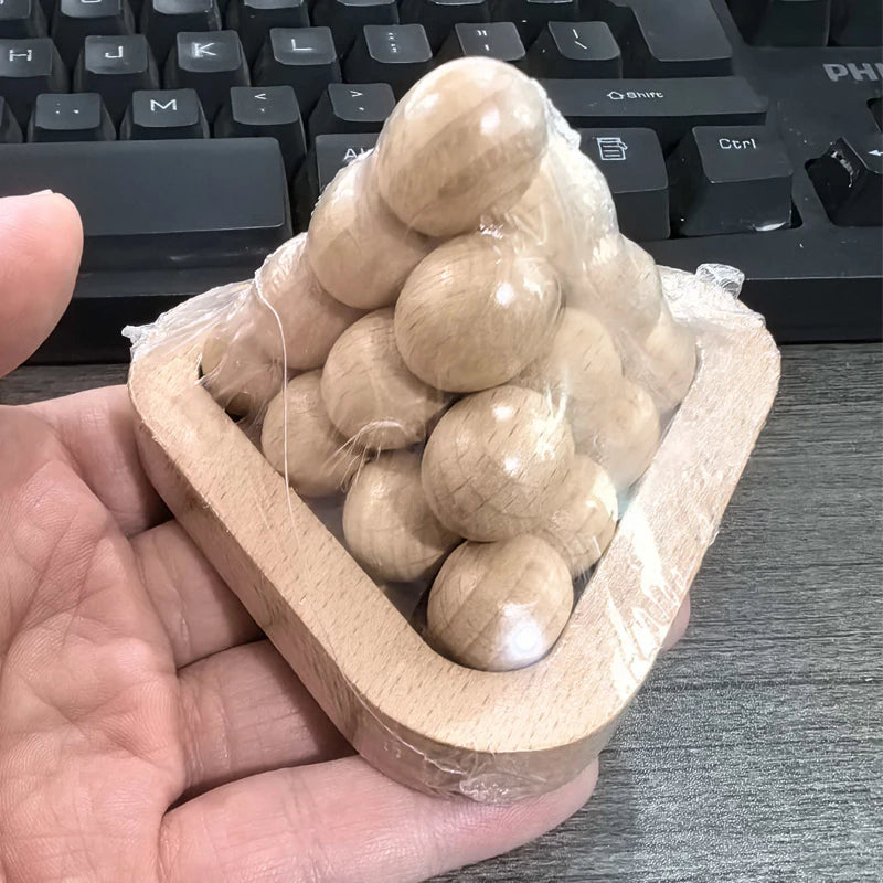 Wooden Pyramid Brain Teaser Puzzle