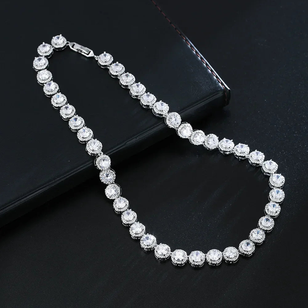 Cubic Zirconia Necklace & Earring Set