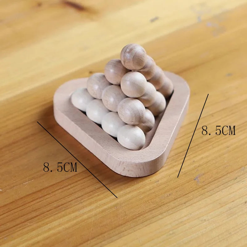 Wooden Pyramid Brain Teaser Puzzle