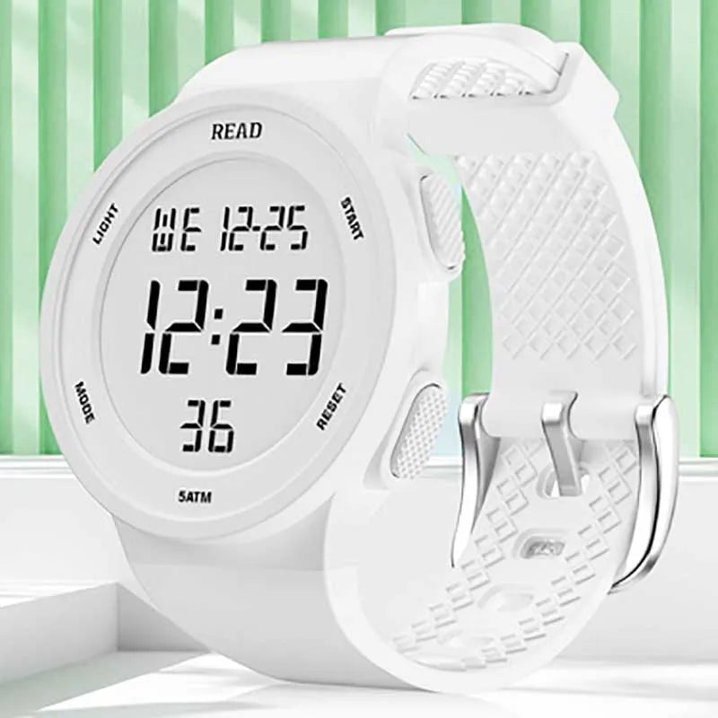 Round Digital Backlight Watch