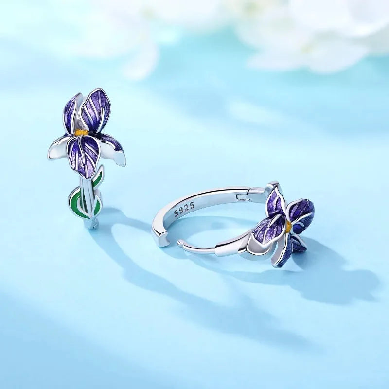 Purple Iris Earrings