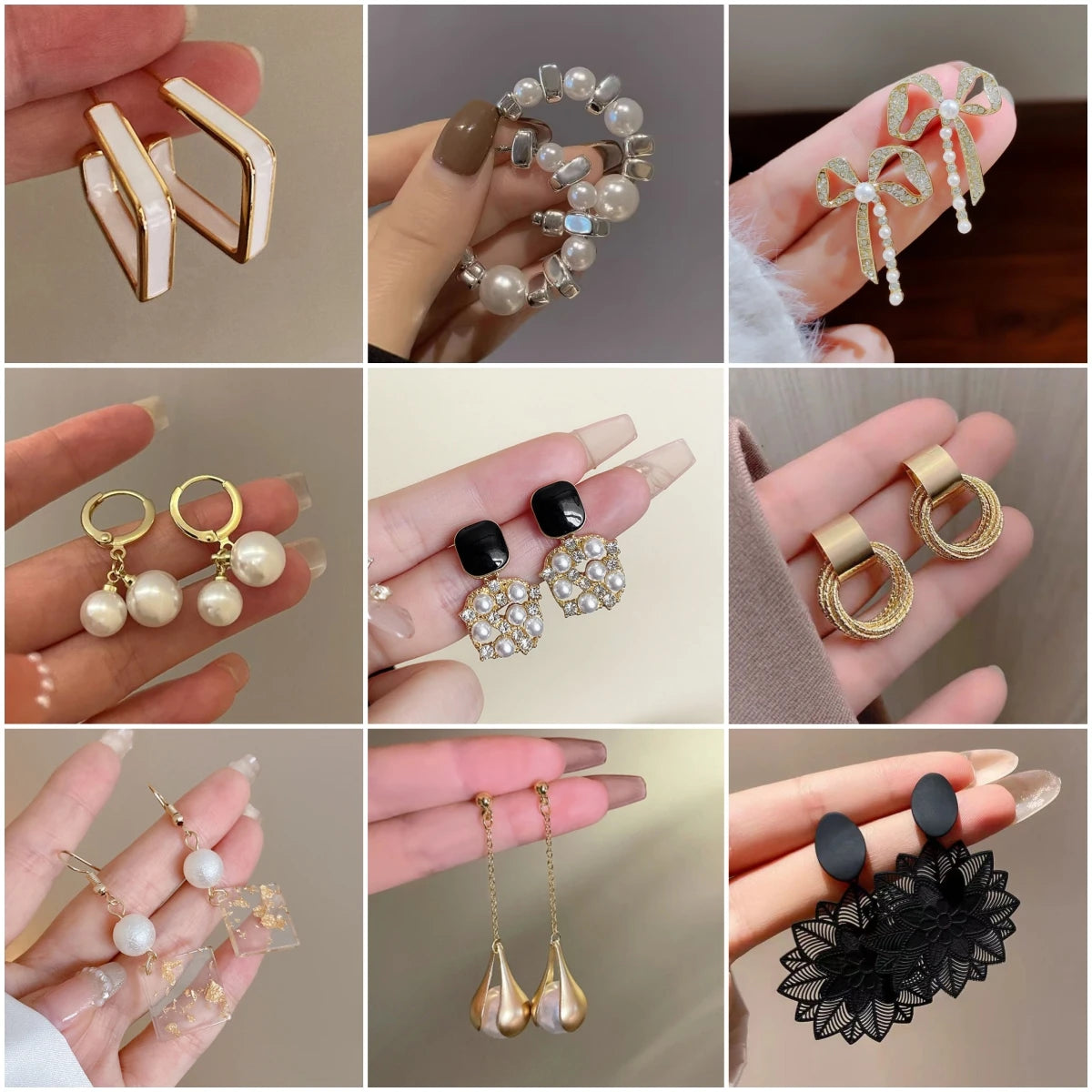 Decorative Pearl-Style Drop Earrings