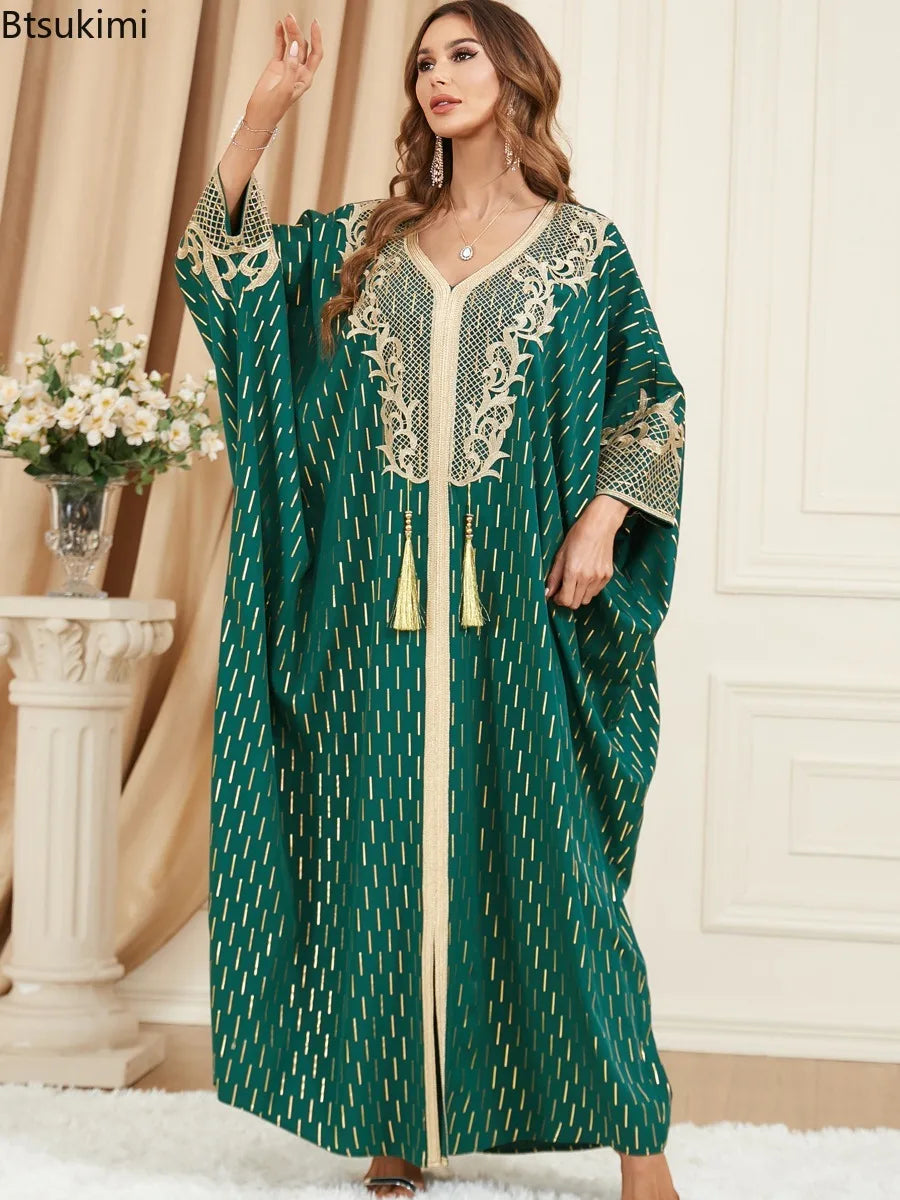 Tassel-Detail Batwing Maxi Dress