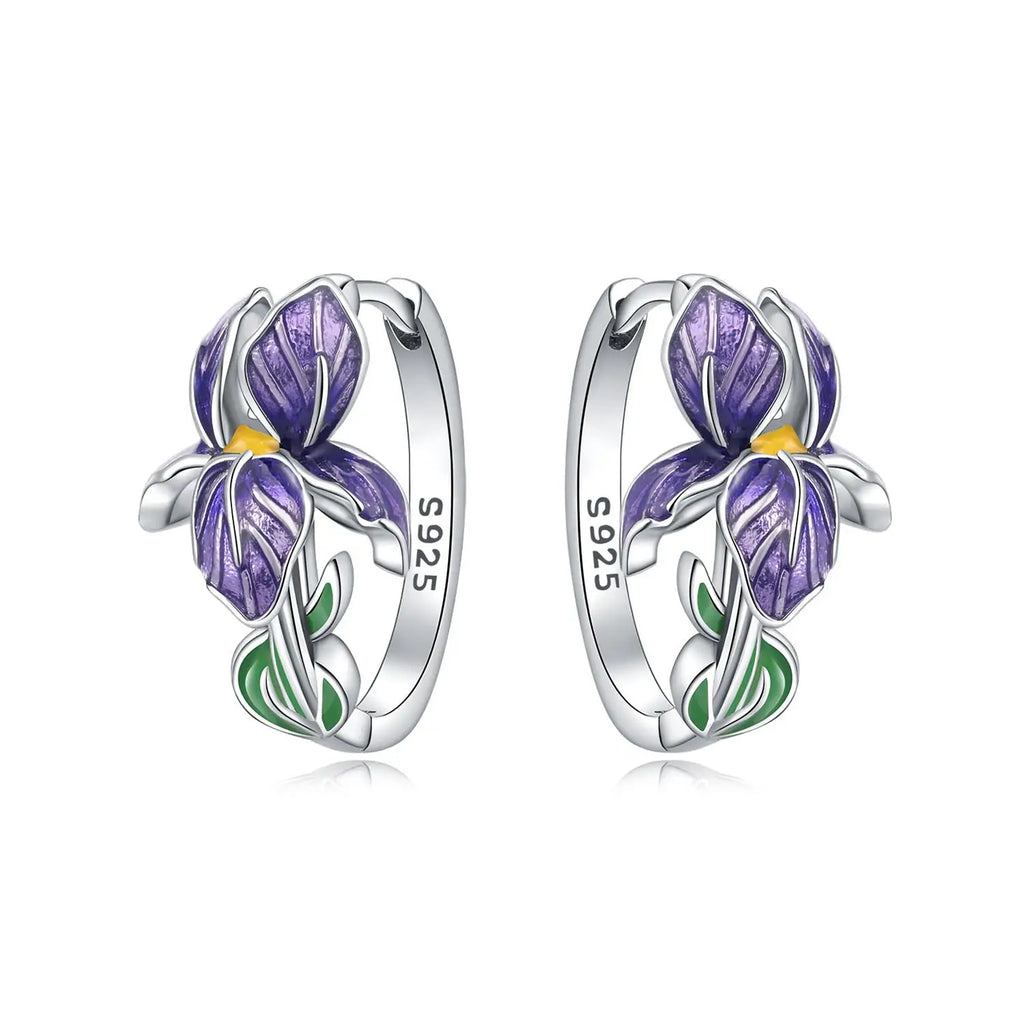 Purple Iris Earrings