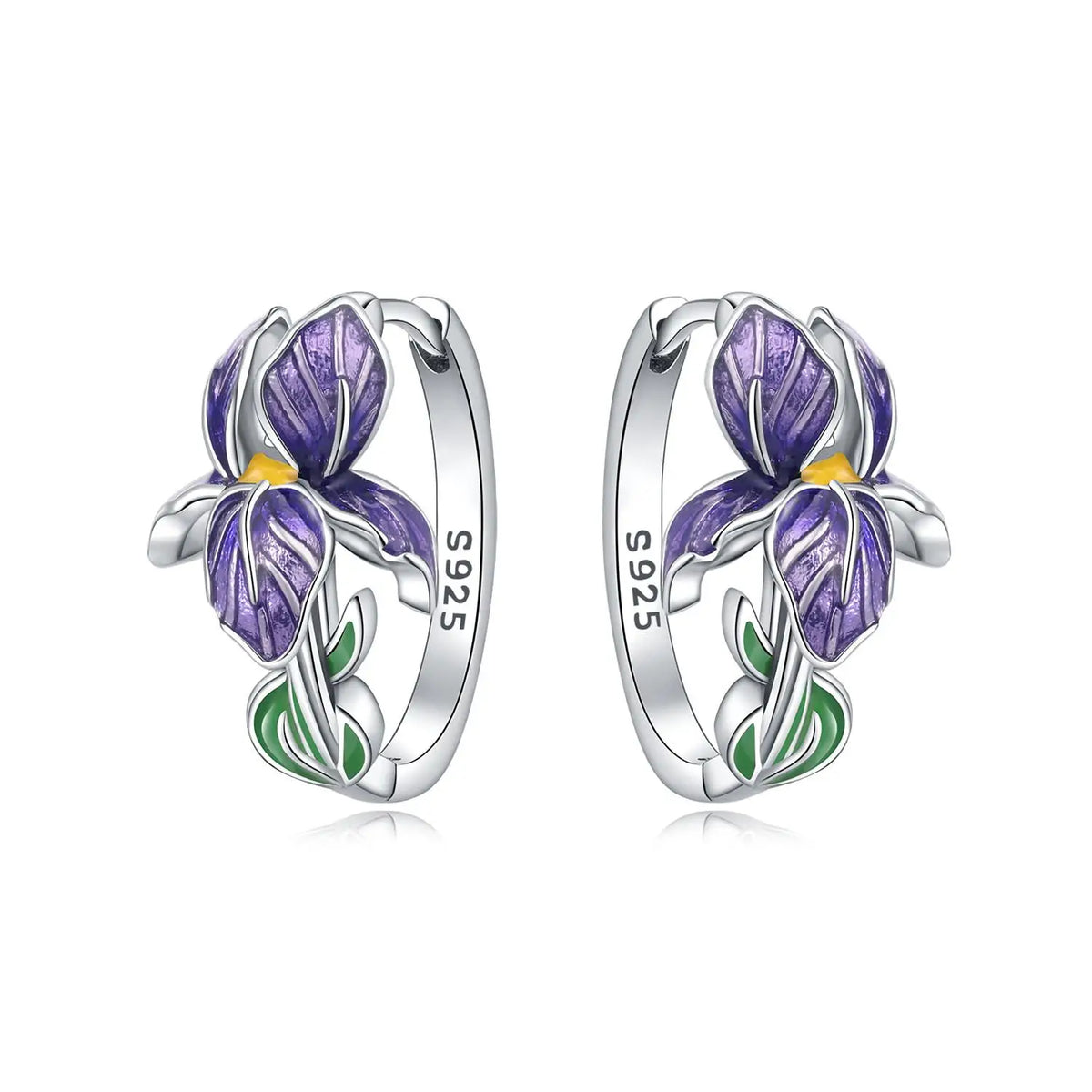 Purple Iris Earrings