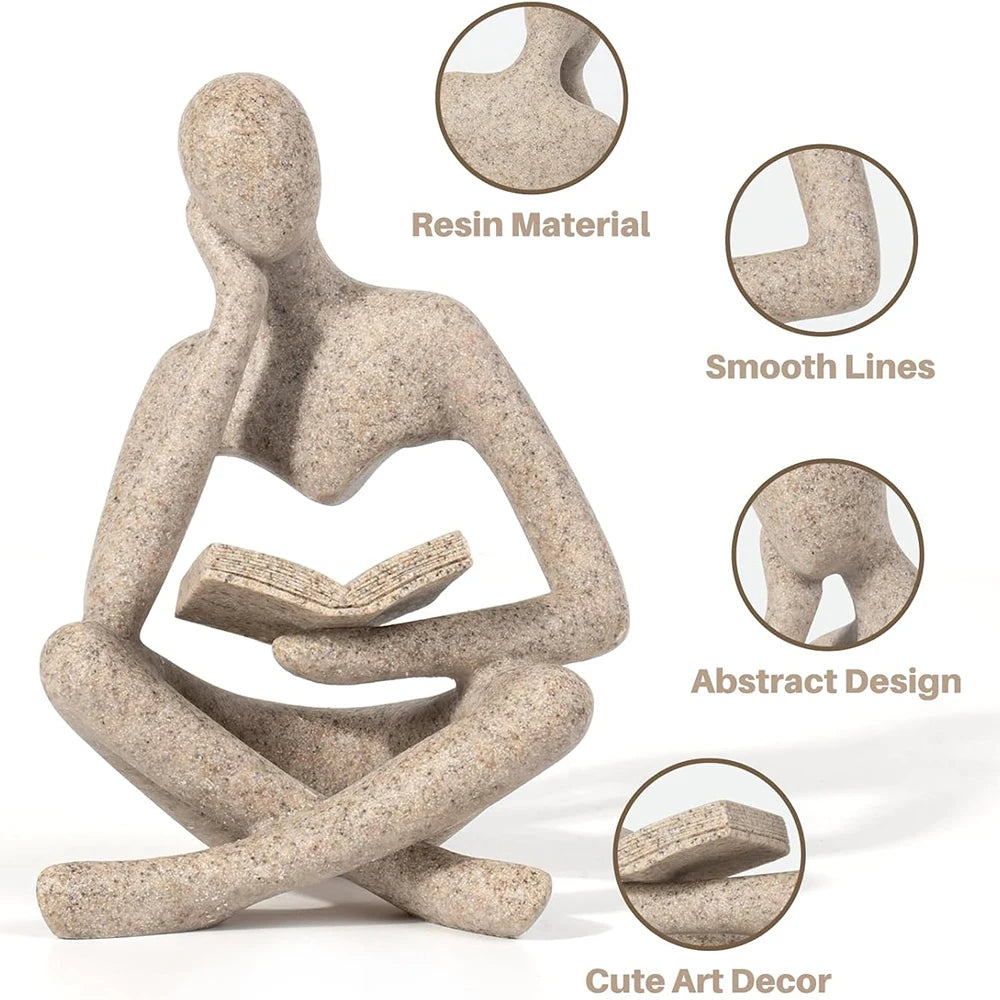 Abstract Thinker Resin Sculpture