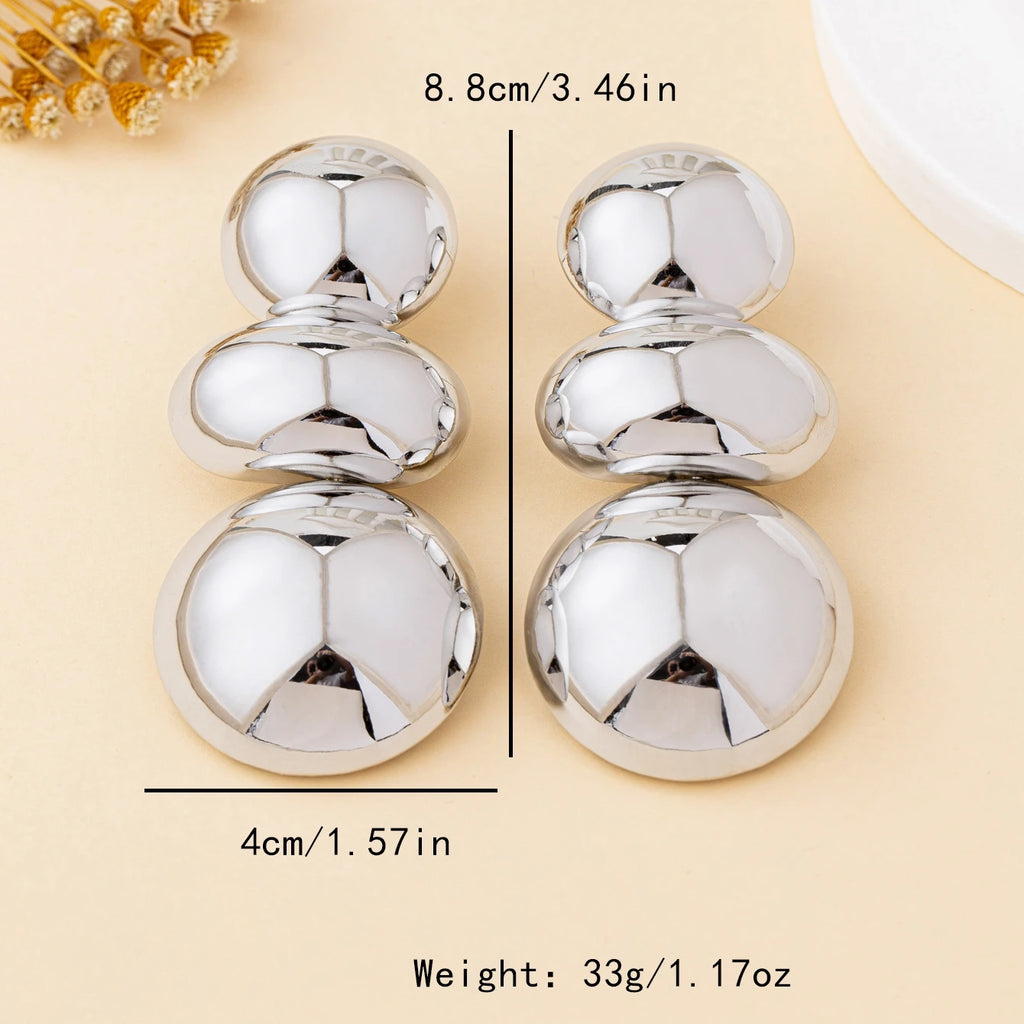 Glossy Geometric Stud Earrings