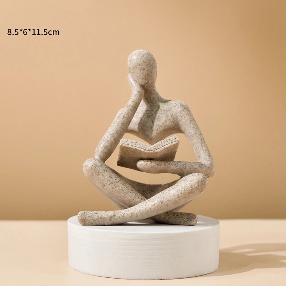 Abstract Thinker Resin Sculpture