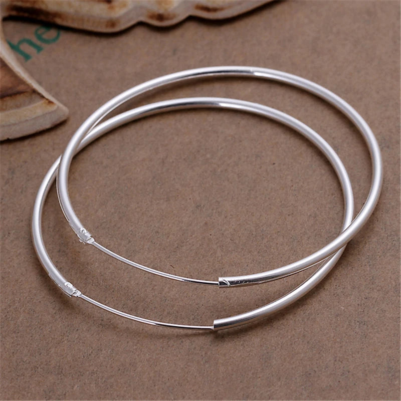 Classic Silver-Tone Hoop Earrings