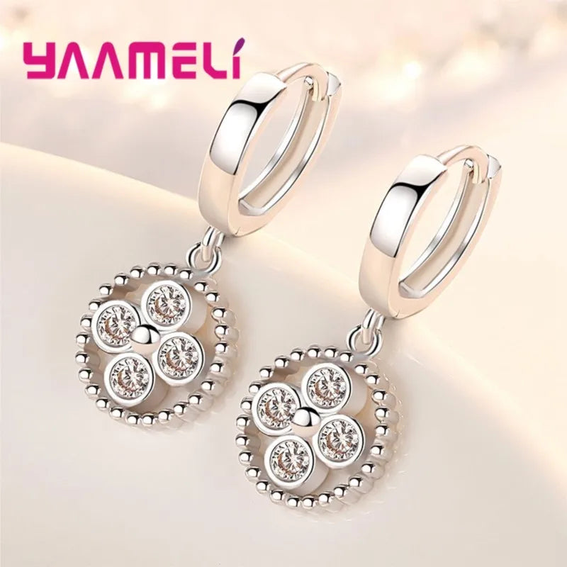 Round Sparkle Drop Earrings