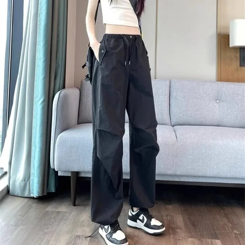 High-Waist Drawstring Trousers