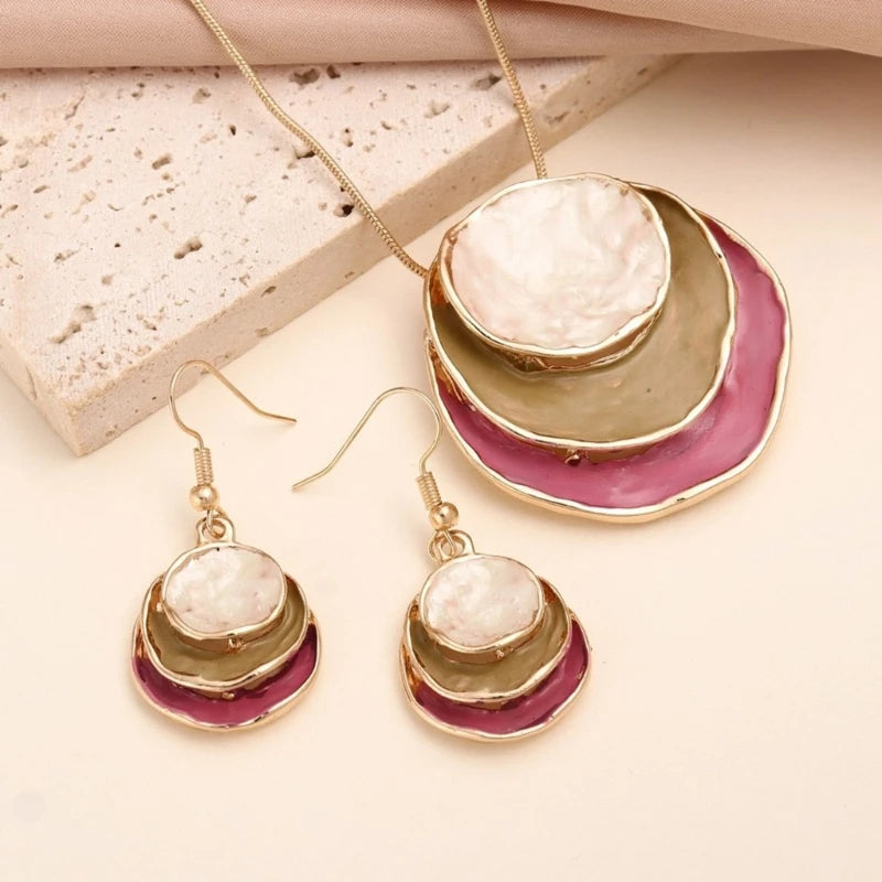 Color-Wave Pendant & Earring Set