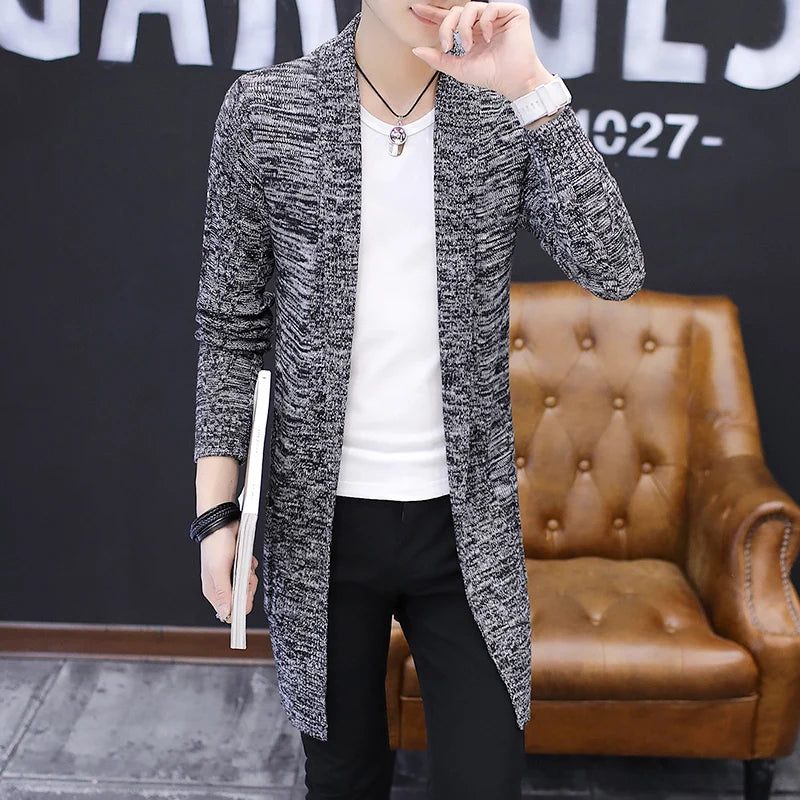 Longline Open-Front Knit Cardigan
