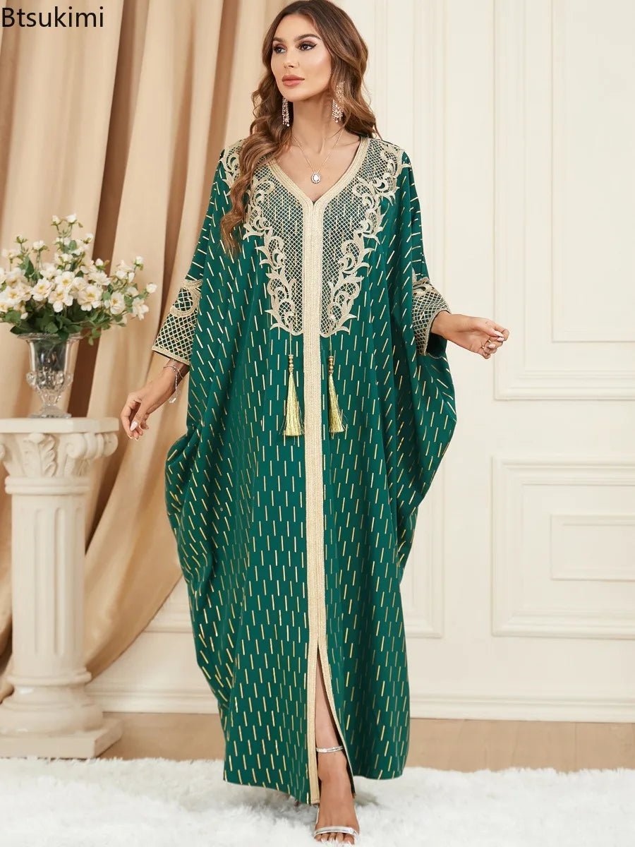 Tassel-Detail Batwing Maxi Dress