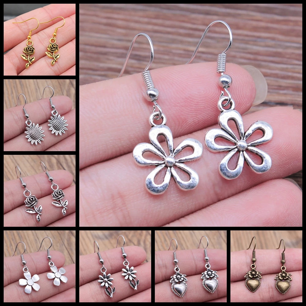 Daisy Charm Drop Earrings