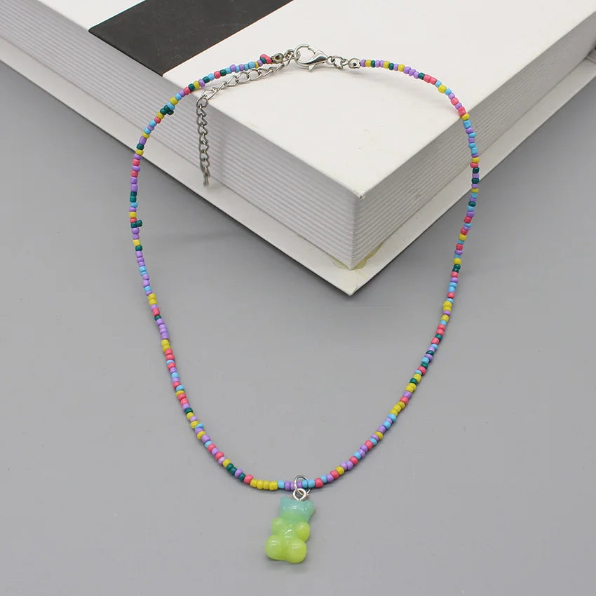 Gummy Bear Seed-Bead Necklace