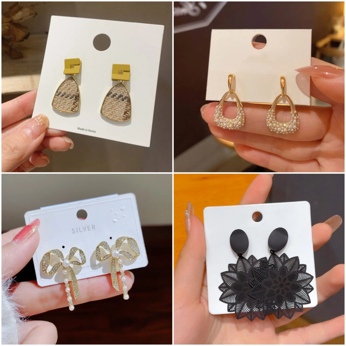 Decorative Pearl-Style Drop Earrings