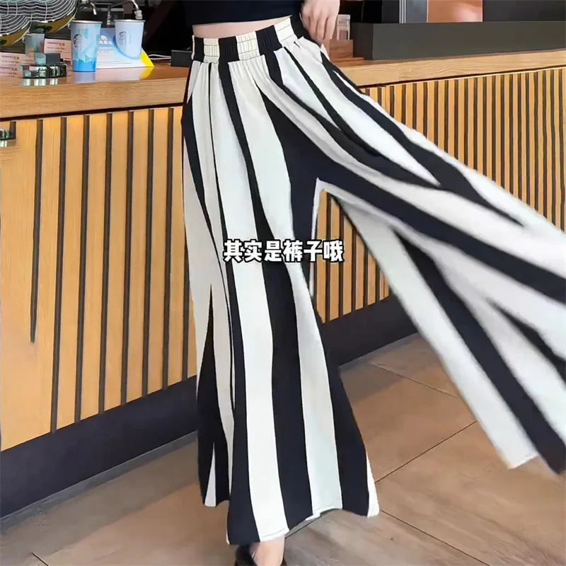 Striped Loose-Fit Trousers
