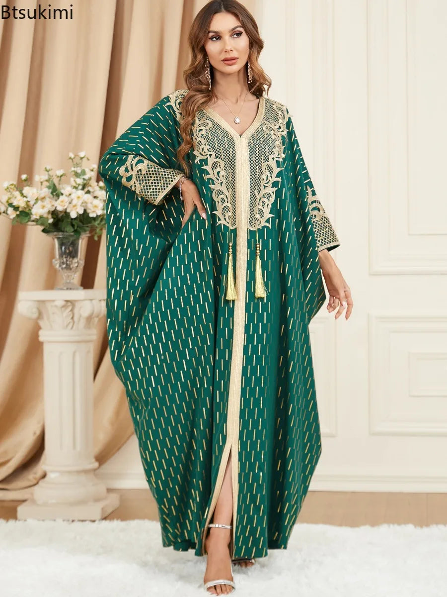 Tassel-Detail Batwing Maxi Dress