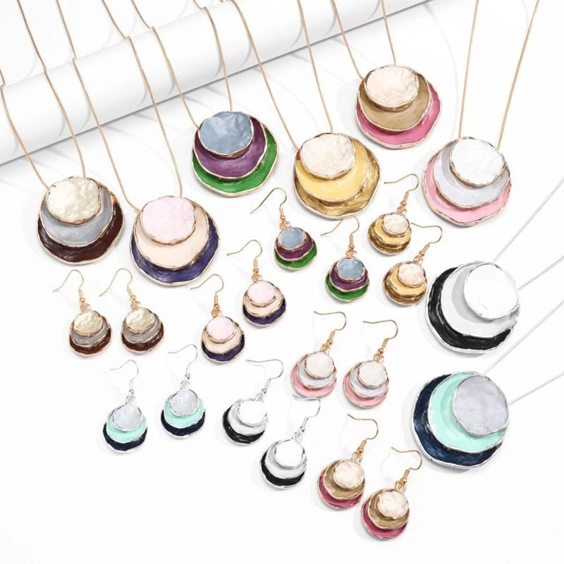 Color-Wave Pendant & Earring Set