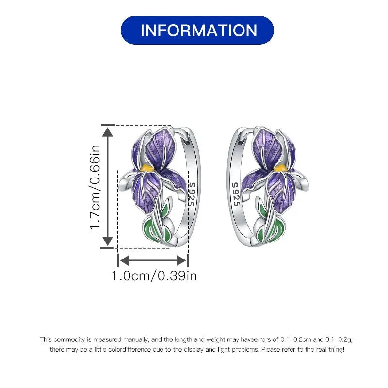 Purple Iris Earrings