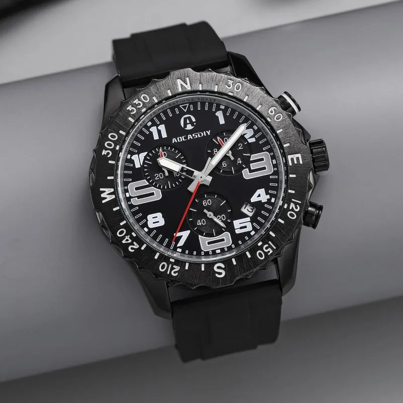 Aocasdiy 44 mm Sport-Style Quartz Watch