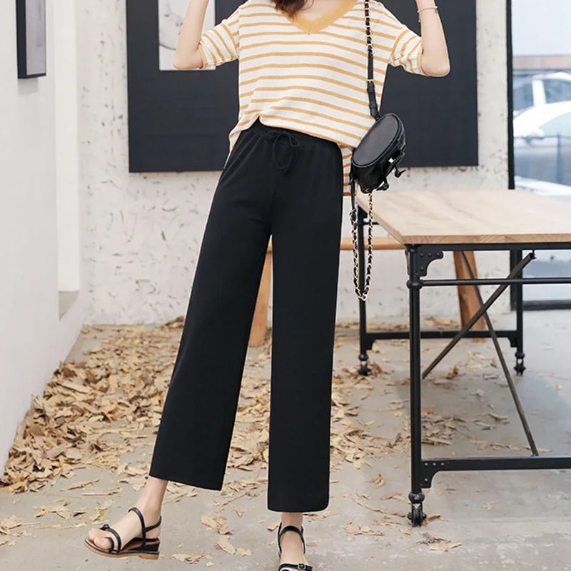 Ankle-Length Pleated Trousers