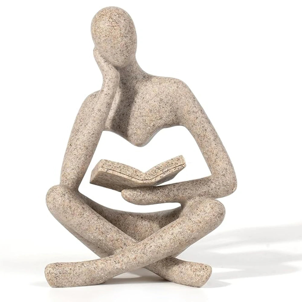 Abstract Thinker Resin Sculpture