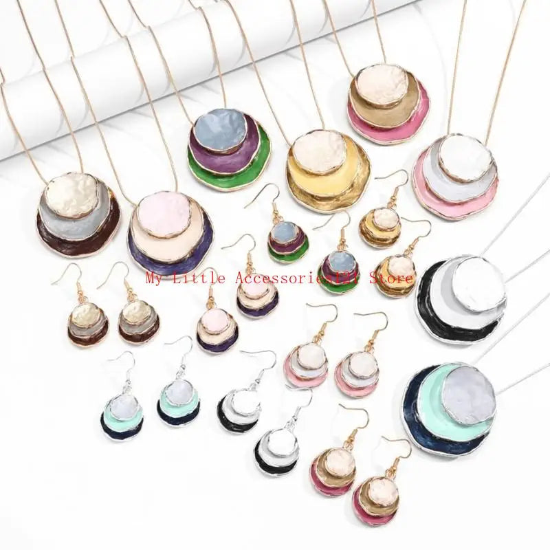 Color-Wave Pendant & Earring Set