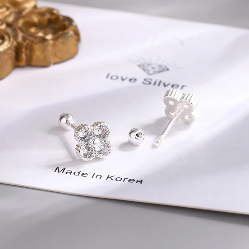 Four-Round Sparkle Stud Earrings