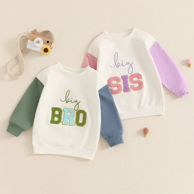 Letter Detail Crew-Neck Sweatshirt