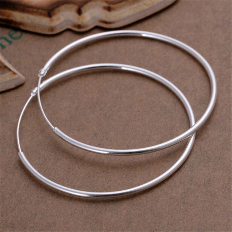 Classic Silver-Tone Hoop Earrings