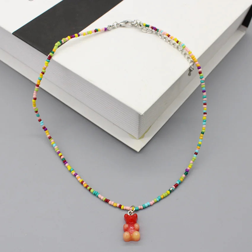 Gummy Bear Seed-Bead Necklace
