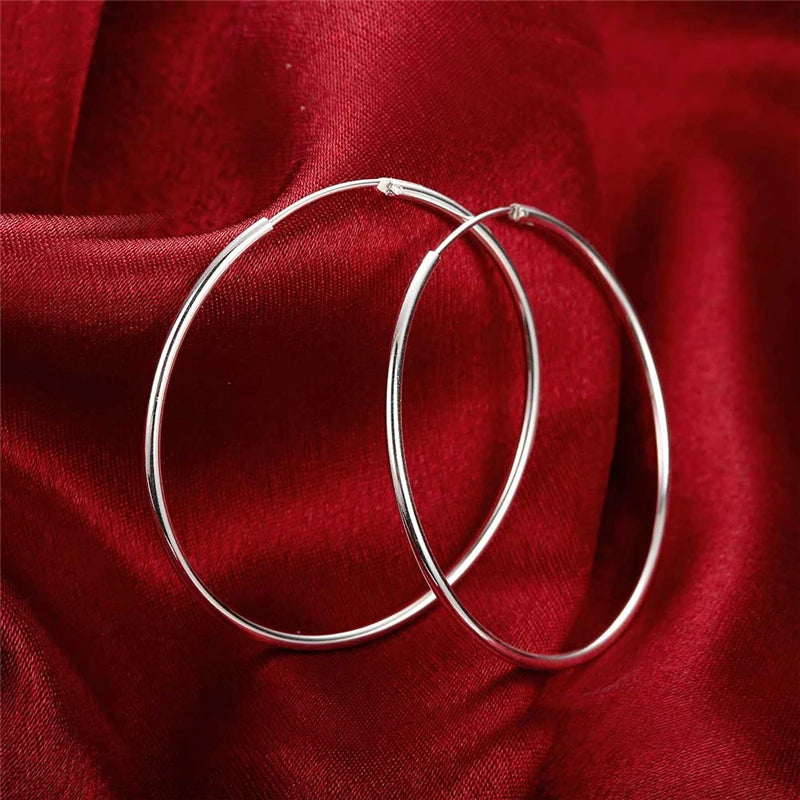 Classic Silver-Tone Hoop Earrings