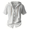 Cotton-Linen Hooded Summer Shirt