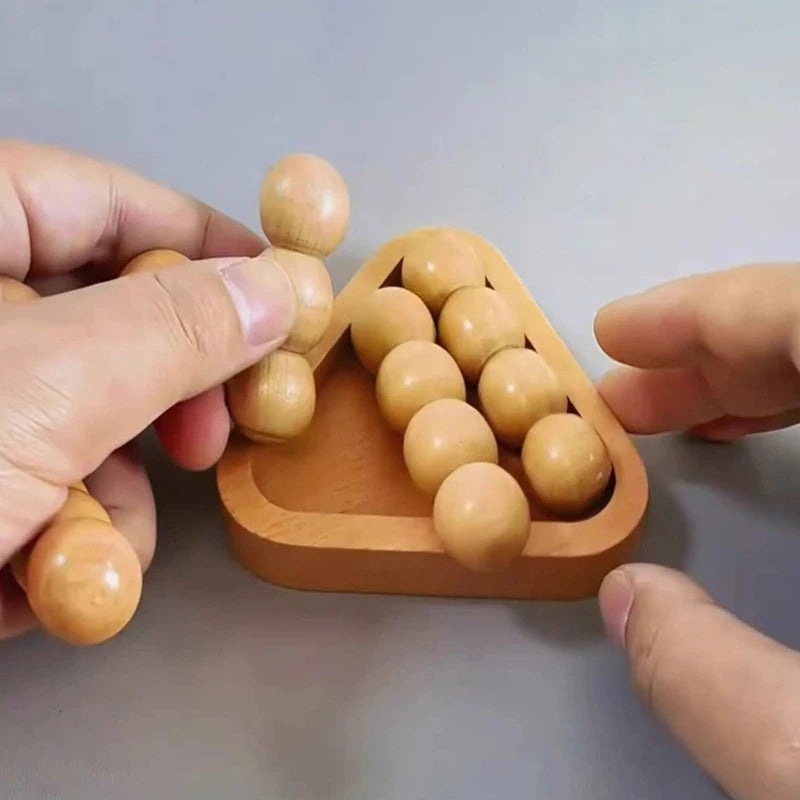 Wooden Pyramid Brain Teaser Puzzle