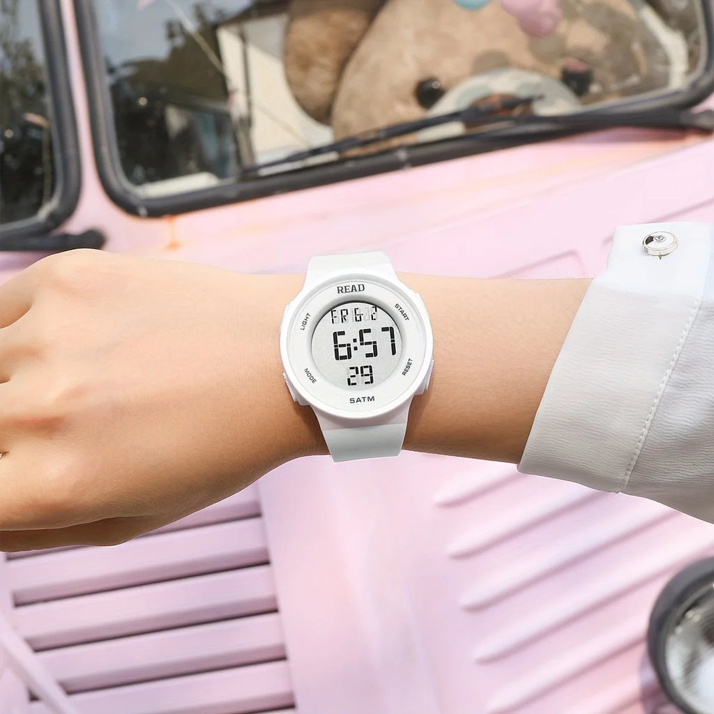 Round Digital Backlight Watch