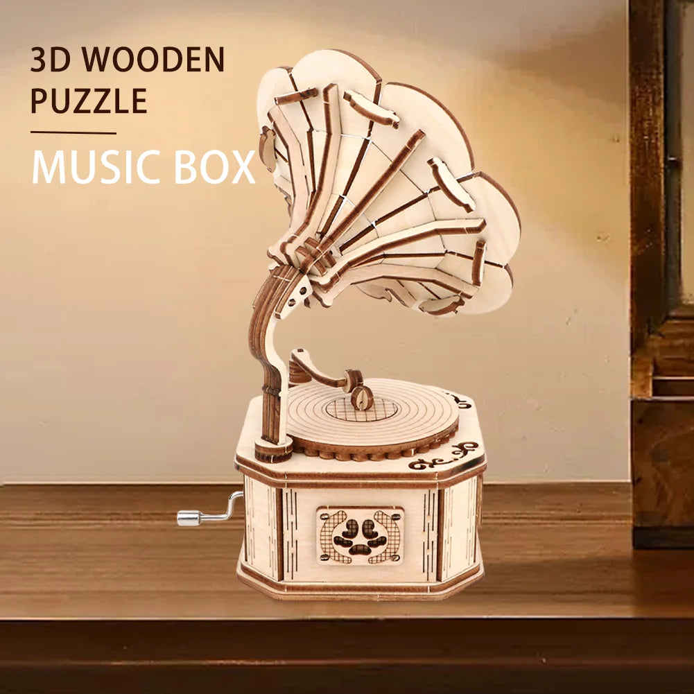 Wooden Phonograph 3D Puzzle