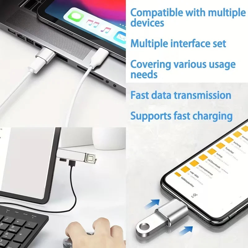 Five-Piece USB Adapter and Hub Set
