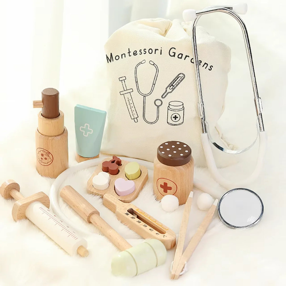 Wooden Pretend Doctor Play Set