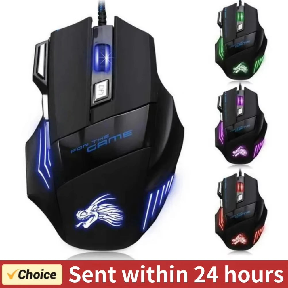 Seven-Button Backlit USB Mouse