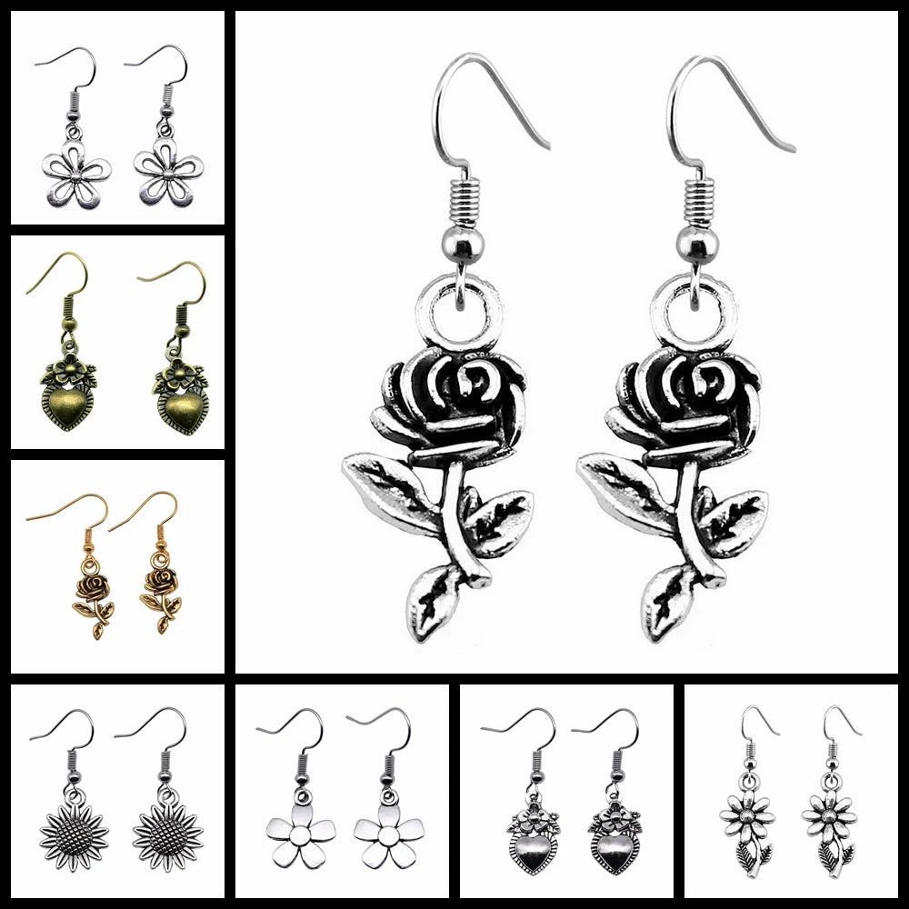 Daisy Charm Drop Earrings