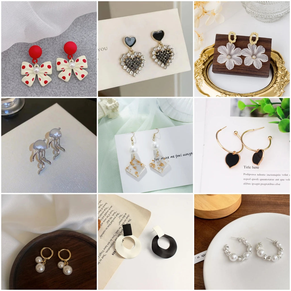 Decorative Pearl-Style Drop Earrings