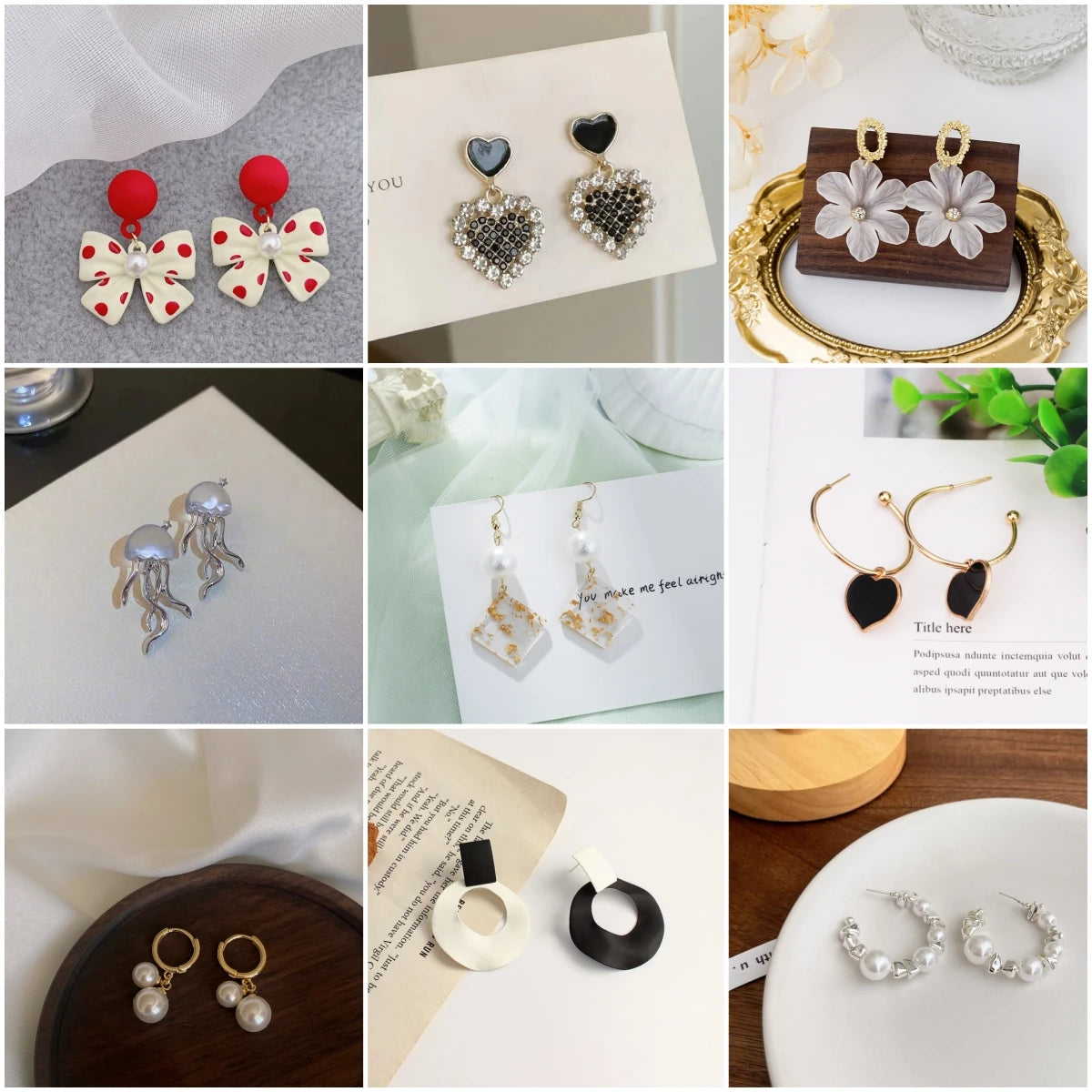 Decorative Pearl-Style Drop Earrings