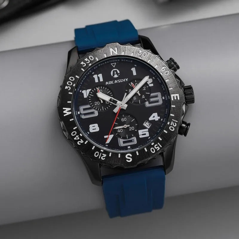 Aocasdiy 44 mm Sport-Style Quartz Watch